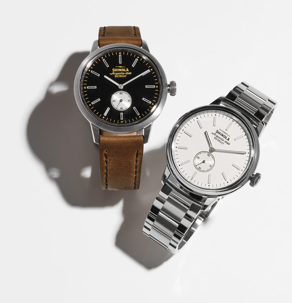 shinola watches with leather and stainless steel straps