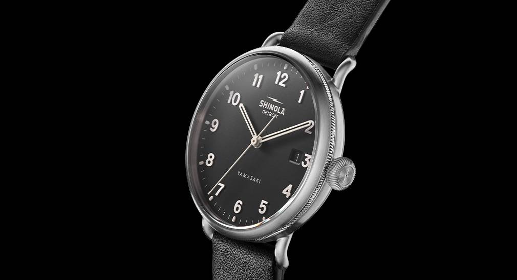 shinola watch with black dial