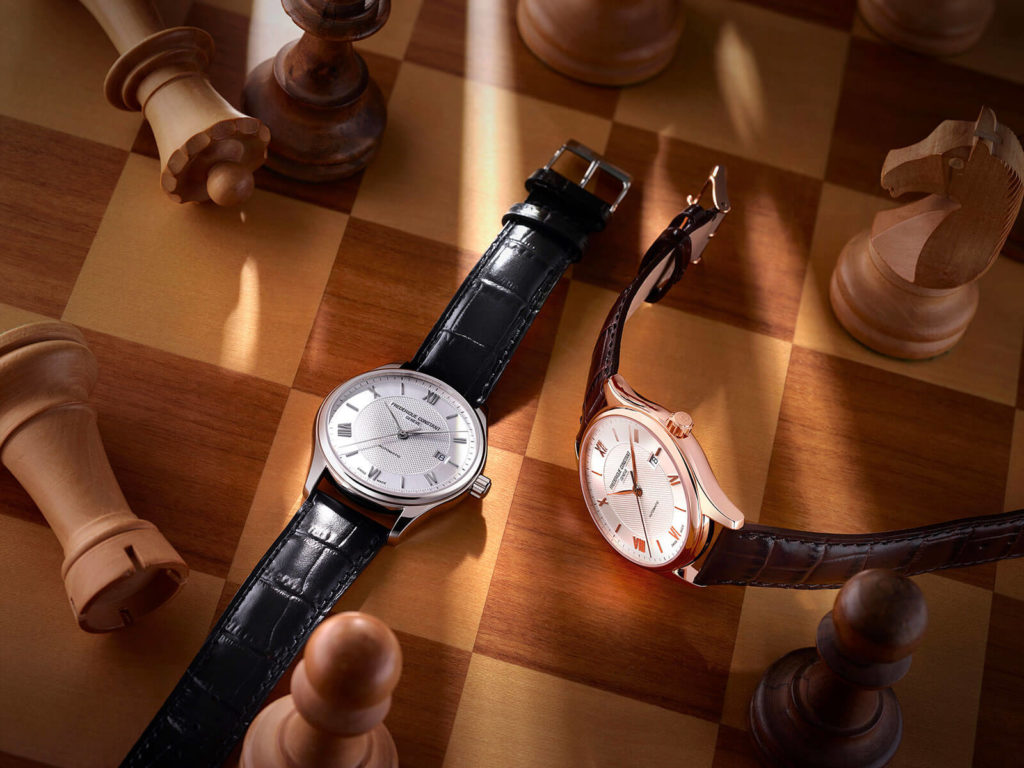 Dark Brown Leather Strap and Black Classics Index Automatic on chess board - St. Thomas, Virgin Islands