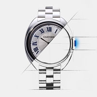 Clé de Cartier steel watch for men - available in St. Thomas, USVI